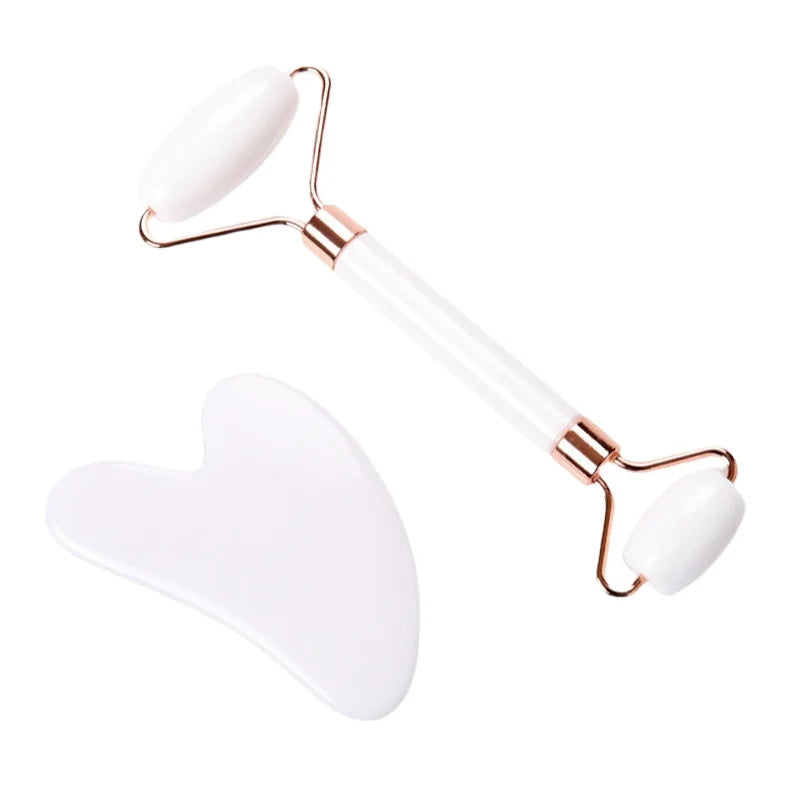 PulseEase Gua Sha and Jade Roller facial massage set