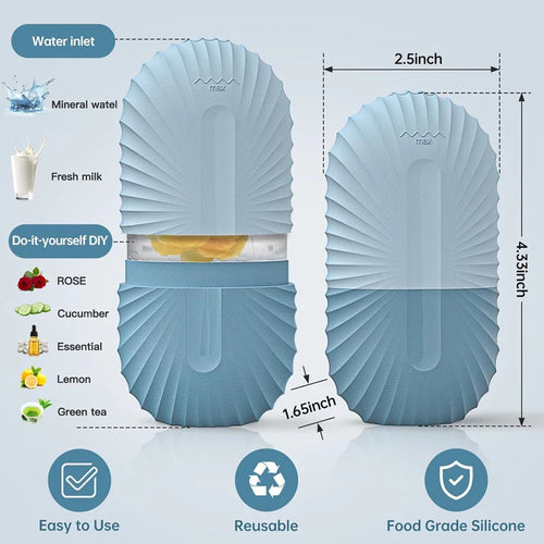 Ice facial roller de-puffing