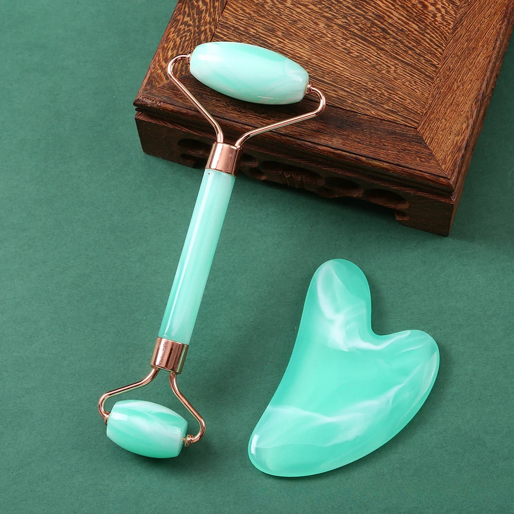 Gua Sha stone and jade roller